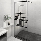 VidaXL Walk-in Duschabtrennung mit Ablage 80x195 cm ESG-Glas Aluminium schwarz