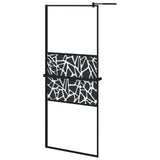 VidaXL Walk-in Duschabtrennung mit Ablage 80x195 cm ESG-Glas Aluminium schwarz