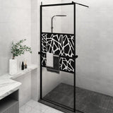 VidaXL Walk-in Duschabtrennung mit Ablage 80x195 cm ESG-Glas Aluminium schwarz