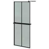 VidaXL Walk-in Duschabtrennung mit Ablage 80x195 cm ESG-Glas Aluminium schwarz