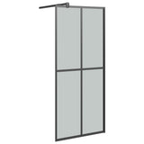 VidaXL Walk-in Duschabtrennung mit Ablage 80x195 cm ESG-Glas Aluminium schwarz