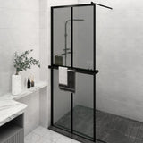 VidaXL Walk-in Duschabtrennung mit Ablage 80x195 cm ESG-Glas Aluminium schwarz