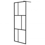 VidaXL Walk-in Duschabtrennung mit Ablage 90x195 cm ESG Glas Aluminium schwarz