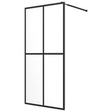 VidaXL Walk-in Duschabtrennung mit Ablage 100x195 cm ESG Glas Aluminium schwarz