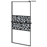 VidaXL Walk-in Duschabtrennung mit Ablage 100x195 cm ESG Glas Aluminium schwarz