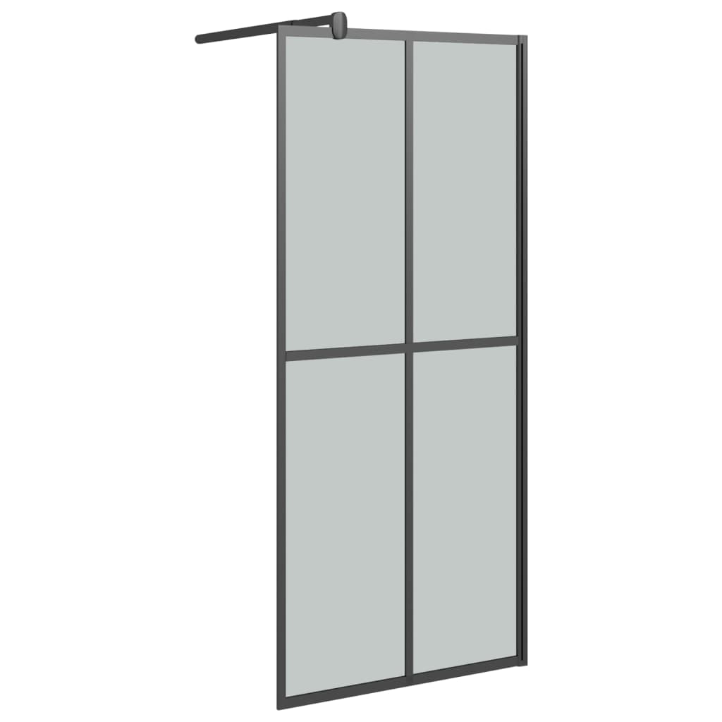 VidaXL Walk-in Duschabtrennung mit Ablage 100x195 cm ESG Glas Aluminium schwarz