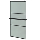 VidaXL Walk-in Duschabtrennung mit Ablage 100x195 cm ESG Glas Aluminium schwarz