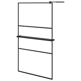 VidaXL Walk-In Duschabtrennung mit Ablage 115x195 cm ESG Glas Aluminium schwarz