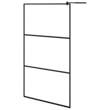 VidaXL Walk-In Duschabtrennung mit Ablage 115x195 cm ESG Glas Aluminium schwarz