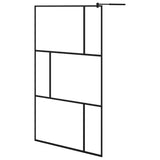 VidaXL Walk-In Duschabtrennung mit Ablage 115x195 cm ESG Glas Aluminium schwarz