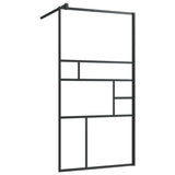 VidaXL Walk-In Duschabtrennung mit Ablage 115x195 cm ESG Glas Aluminium schwarz