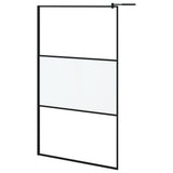 VidaXL Walk-In Duschabtrennung mit Ablage 115x195 cm ESG Glas Aluminium schwarz