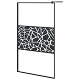 VidaXL Walk-In Duschabtrennung mit Ablage 115x195 cm ESG Glas Aluminium schwarz