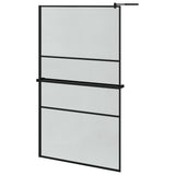 VidaXL Walk-In Duschabtrennung mit Ablage 115x195 cm ESG Glas Aluminium schwarz
