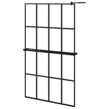 VidaXL Walk-in Duschabtrennung mit Ablage 118x190 cm ESG Glas Aluminium schwarz