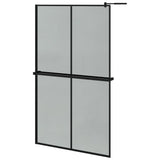 VidaXL Walk-in Duschabtrennung mit Ablage 118x190 cm ESG Glas Aluminium schwarz
