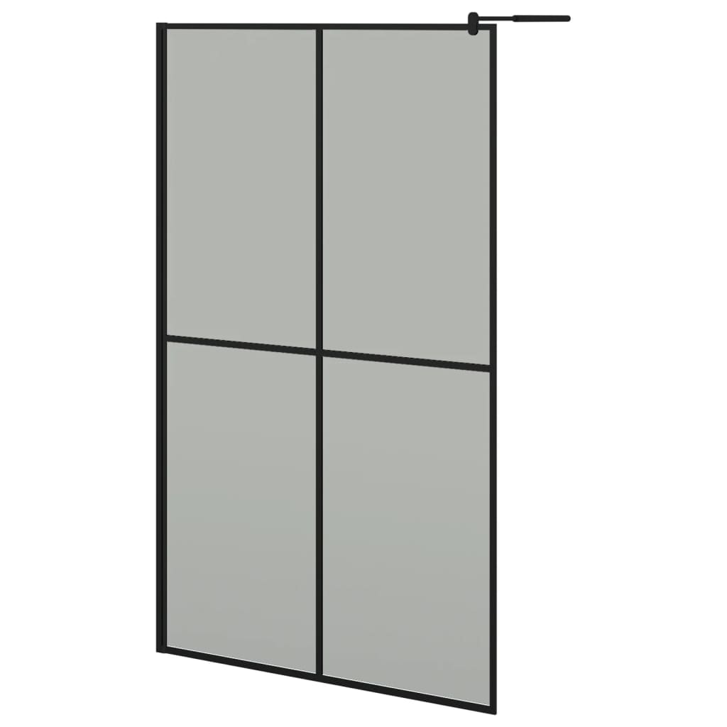 VidaXL Walk-in Duschabtrennung mit Ablage 118x190 cm ESG Glas Aluminium schwarz