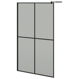 VidaXL Walk-in Duschabtrennung mit Ablage 118x190 cm ESG Glas Aluminium schwarz