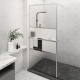VidaXL Walk-In Duschabtrennung mit Ablage 80x195 cm ESG Glas Aluminium Chrom