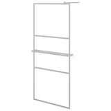VidaXL Walk-In Duschabtrennung mit Ablage 80x195 cm ESG Glas Aluminium Chrom
