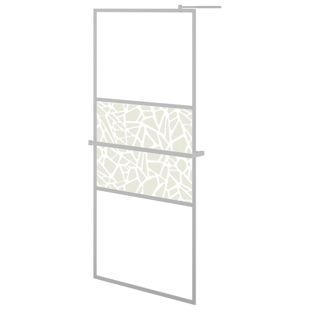 VidaXL Walk-In Duschabtrennung mit Ablage 80x195 cm ESG Glas Aluminium Chrom
