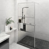VidaXL Walk-In Duschabtrennung mit Ablage 100x195 cm ESG Glas Aluminium Chrom