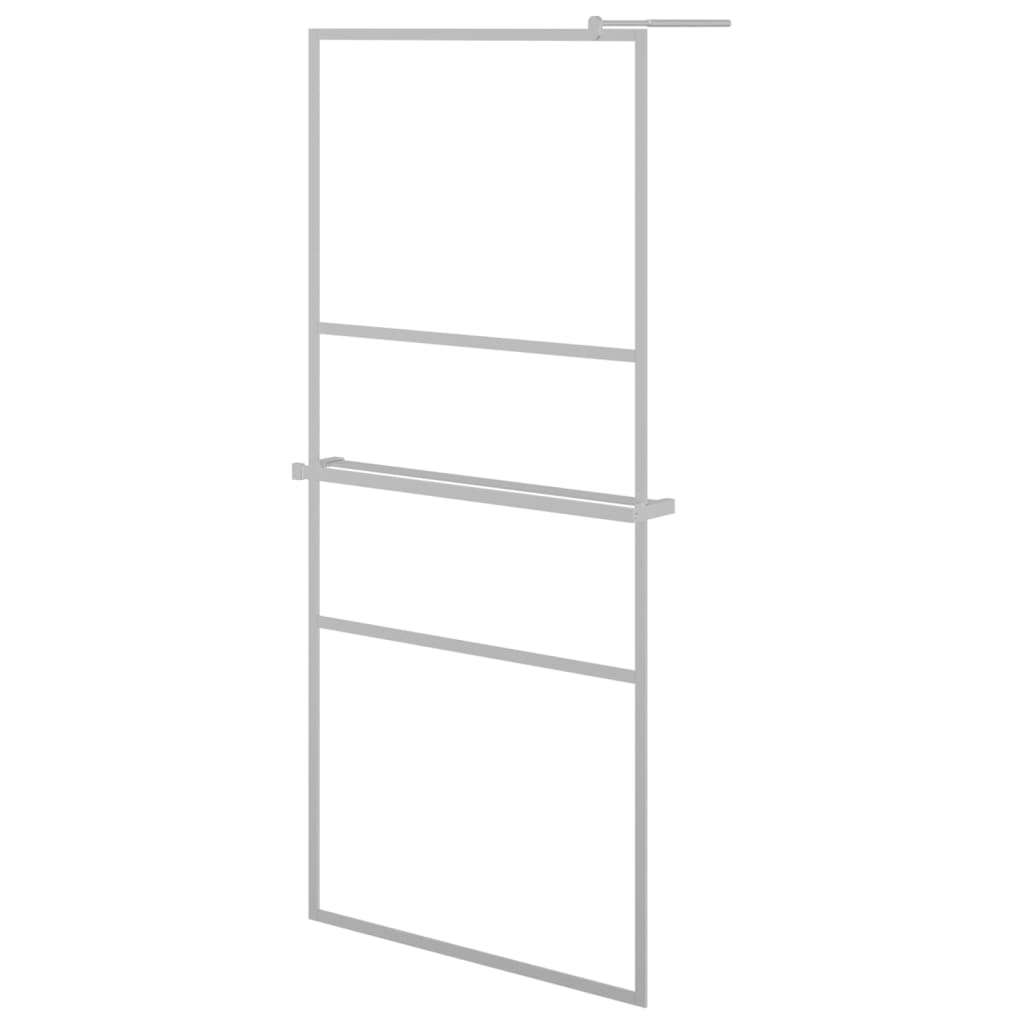 VidaXL Walk-In Duschabtrennung mit Ablage 100x195 cm ESG Glas Aluminium Chrom