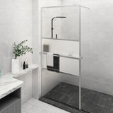 VidaXL Walk-In Duschabtrennung mit Ablage 100x195 cm ESG Glas Aluminium Chrom