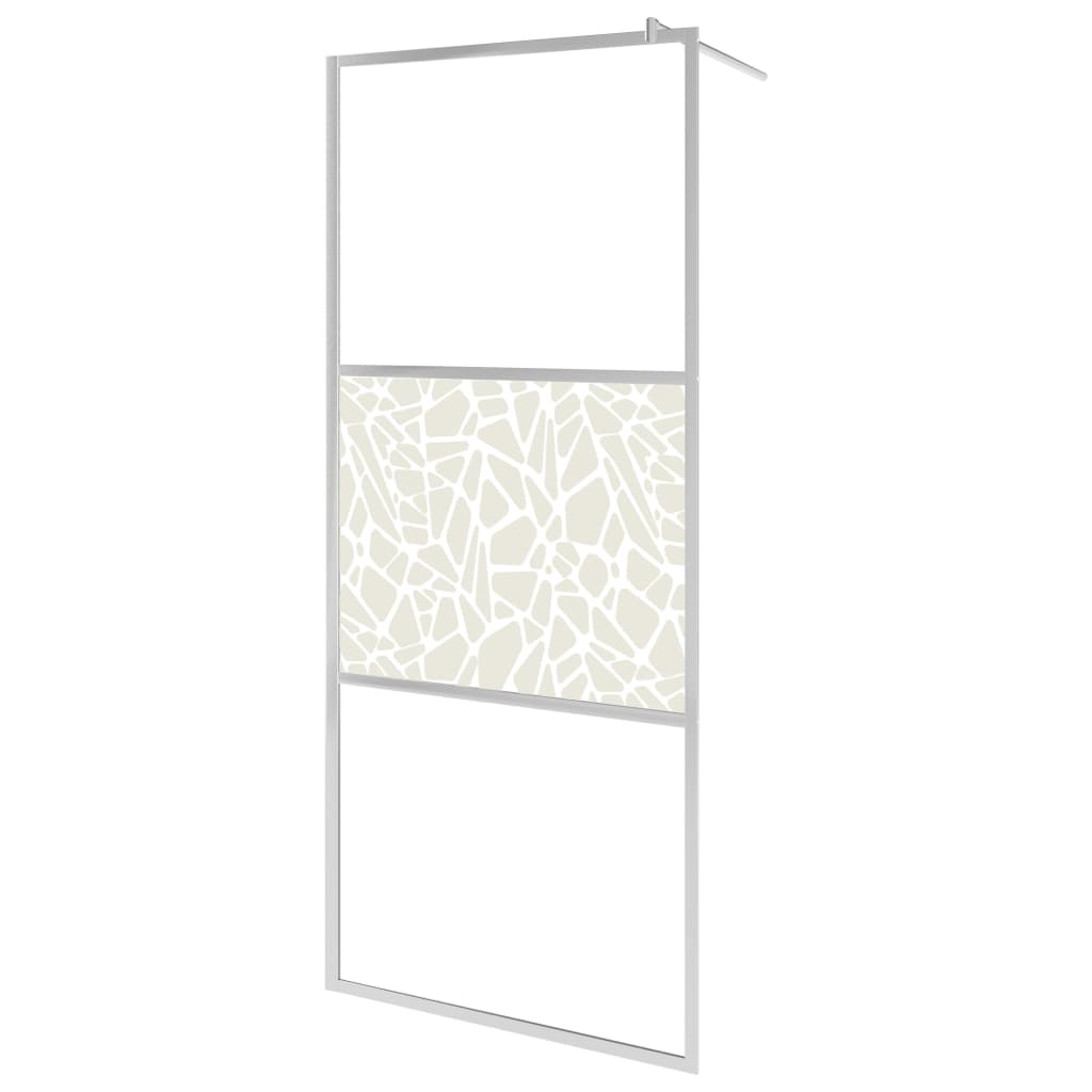 VidaXL Walk-In Duschabtrennung mit Ablage 115x195 cm ESG Glas Aluminium Chrom