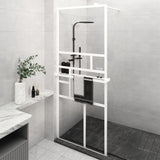 VidaXL Walk-In Duschabtrennung mit Ablage 90x195 cm ESG Glas Aluminium weiß