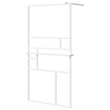 VidaXL Walk-in Duschabtrennung mit Ablage 115x195 cm ESG Glas Aluminium weiß
