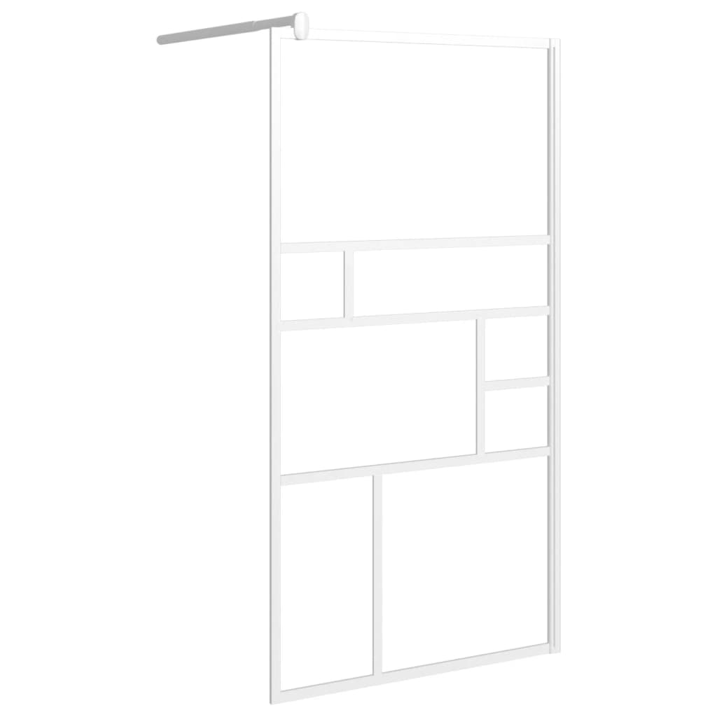 VidaXL Walk-in Duschabtrennung mit Ablage 115x195 cm ESG Glas Aluminium weiß