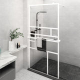 VidaXL Walk-in Duschabtrennung mit Ablage 115x195 cm ESG Glas Aluminium weiß