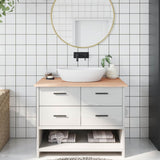 VidaXL Waschtischplatte 100x60x2 cm unbehandeltes Massivholz