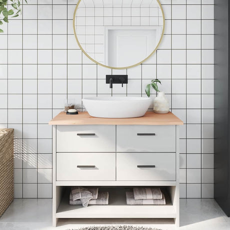 VidaXL Waschtischplatte 100x60x2 cm unbehandeltes Massivholz