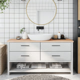 VidaXL Waschtischplatte 160x40x (2-4) cm unbehandeltes Massivholz