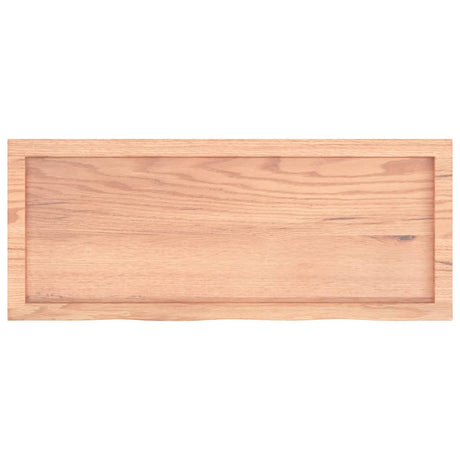 Vidaxx Waschtischplatte 100x40x (2-4) cm behandeltes Massivholz hellbraun