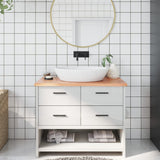 Vidaxx-Waschtischplatte 100x60x2, behandeltes Massivholz hellbraun