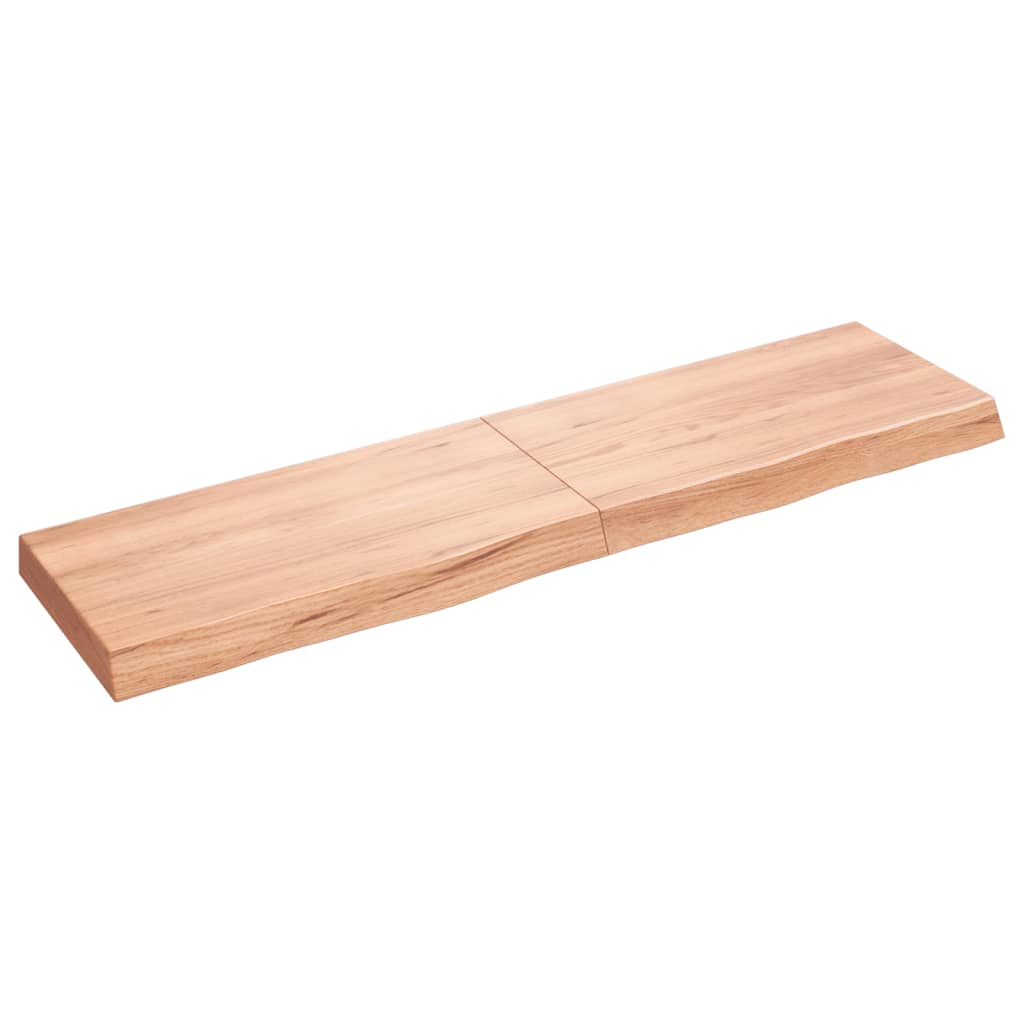Vidaxx Waschtischplatte 120x30x (2-6) cm, behandeltes Massivholz hellbraun