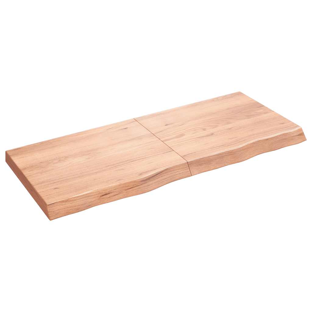 Vidaxx Waschtischplatte 120x50x (2-6) cm behandeltes Massivholz hellbraun