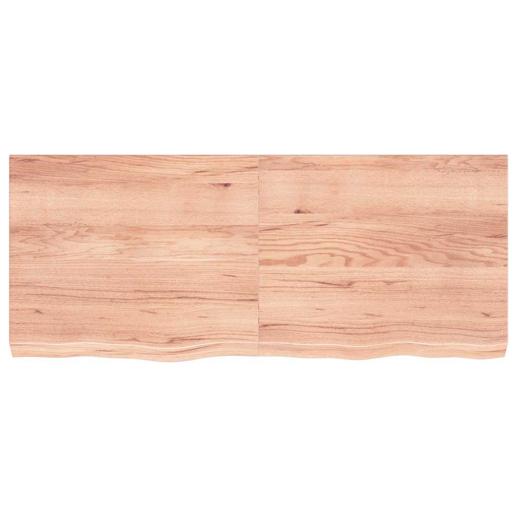 Vidaxx Waschtischplatte 120x50x (2-6) cm behandeltes Massivholz hellbraun