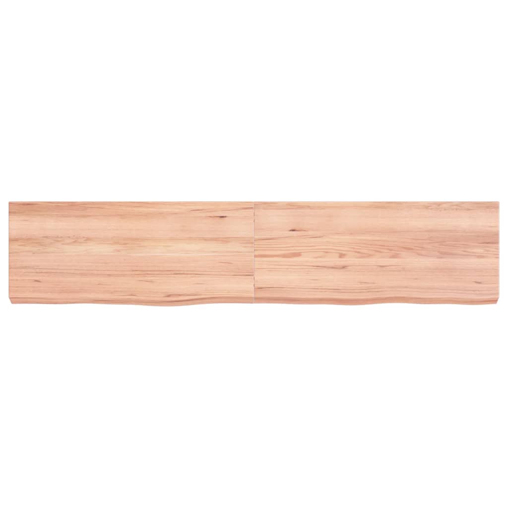 Vidaxx Waschtischplatte 140x30x (2-6) cm behandeltes Massivholz hellbraun