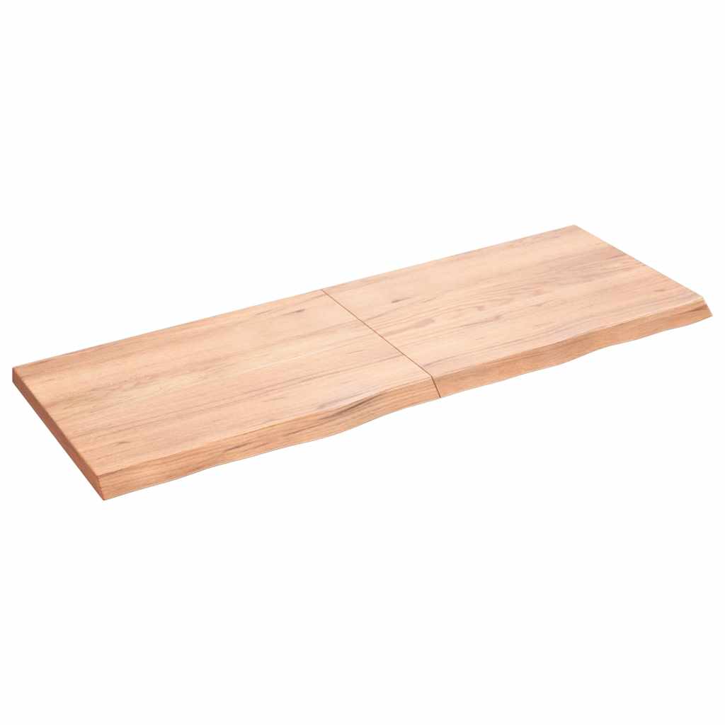Vidaxx Waschtischplatte 140x50x (2-4) cm behandeltes Massivholz hellbraun