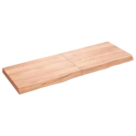 Vidaxx Waschtischplatte 140x50x (2-6) cm behandeltes Massivholz hellbraun