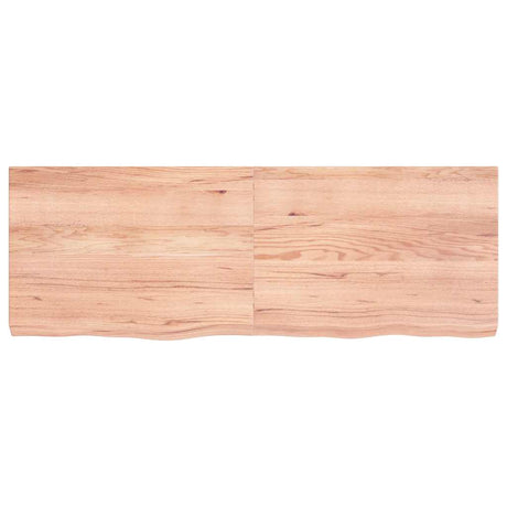 Vidaxx Waschtischplatte 140x50x (2-6) cm behandeltes Massivholz hellbraun