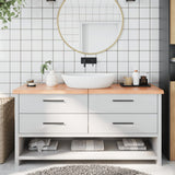 Vidaxx Waschtischplatte 160x40x (2-4) cm, behandeltes Massivholz hellbraun