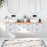 Vidaxx Waschtischplatte 180x30x (2-4) cm, behandeltes Massivholz hellbraun