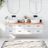 Vidaxx Waschtischplatte 180x40x (2-4) cm, behandeltes Massivholz hellbraun