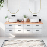 Vidaxx Waschtischplatte 180x50x (2-6) cm, behandeltes Massivholz hellbraun