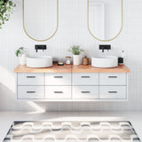 Vidaxx Waschtischplatte 180x60x (2-6) cm, behandeltes Massivholz hellbraun